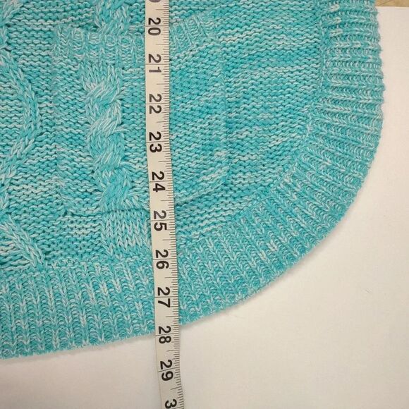 JohnPaulRichard Sweater Oversized Turquoise and White Pullover Sweater s… - Picture 9 of 12